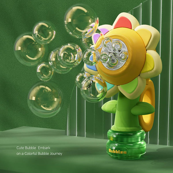 Cute Chargeable Flower Bubble Machine Toy