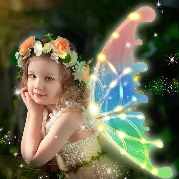 Lightning & Musical Rechargeable Cute Fairy Wings For Girls