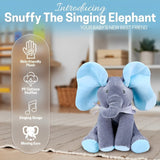 Musical Peek A Boo Elephant Plush Toy For Kids