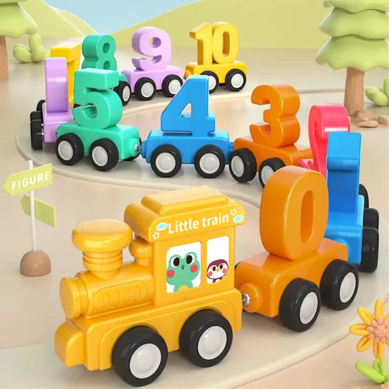 Magnetic Wooden Digital Numbers Train Toy