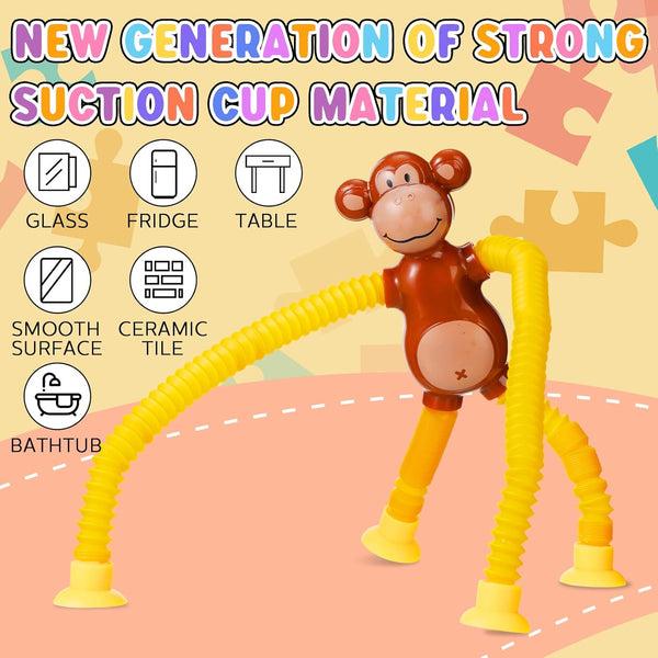 Funny Telescopic Suction Monkey Toy