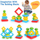 Educational Toddler Pyramid Stacking Blocks (15 Pcs)