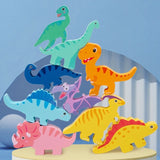 Fun & Interactive Wooden Dino Stacking Game