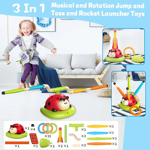 3 in 1 Musical Jump, Toss & Rocket Launcher Toy
