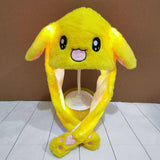 Cute LED Bunny Ear Plush Hat with Moving Ears – Fun Light-Up Costume Hat
