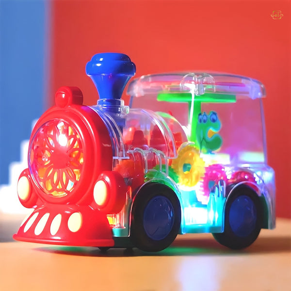 Electric Gear Train Music Light Rotation Toy